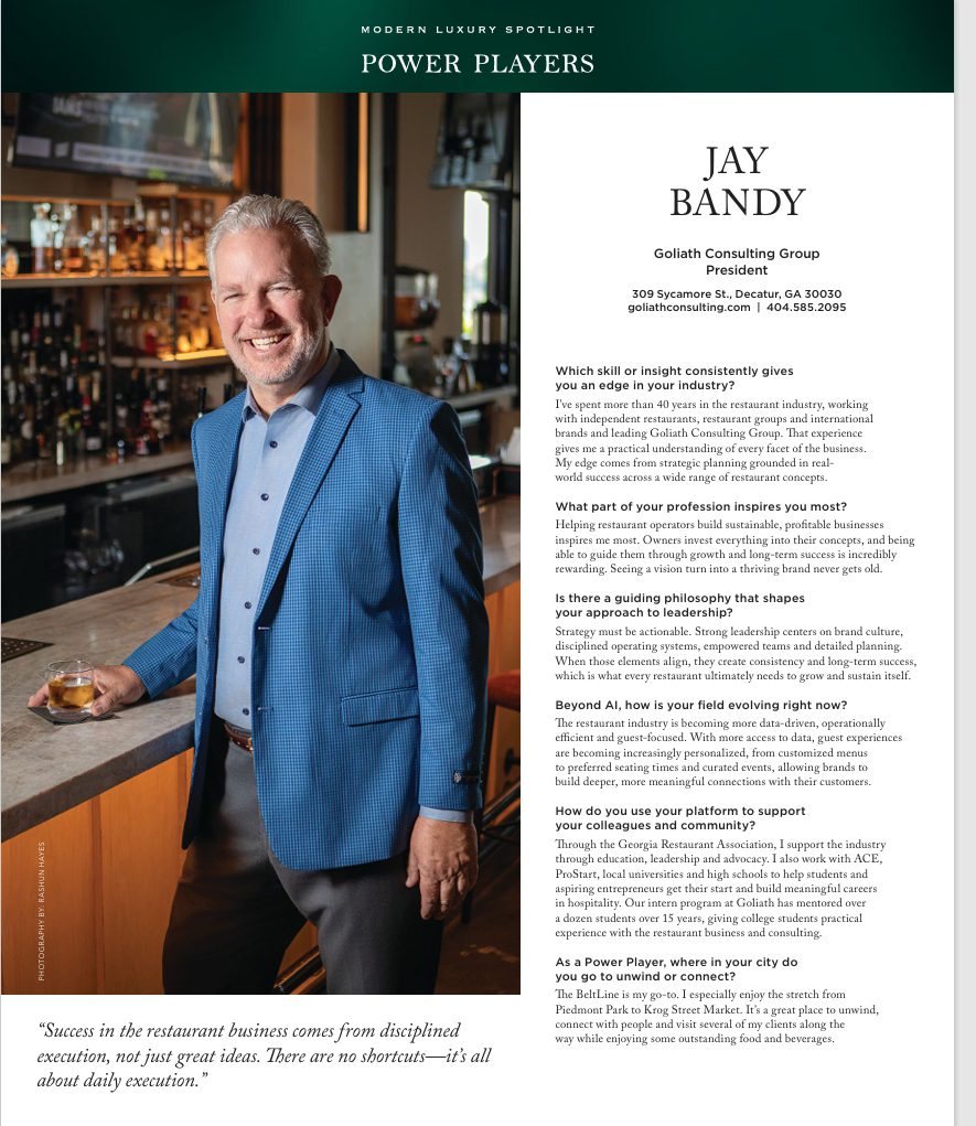 The Atlantan Power Players 2026. Jay Bandy, President of Goliath Consulting Group